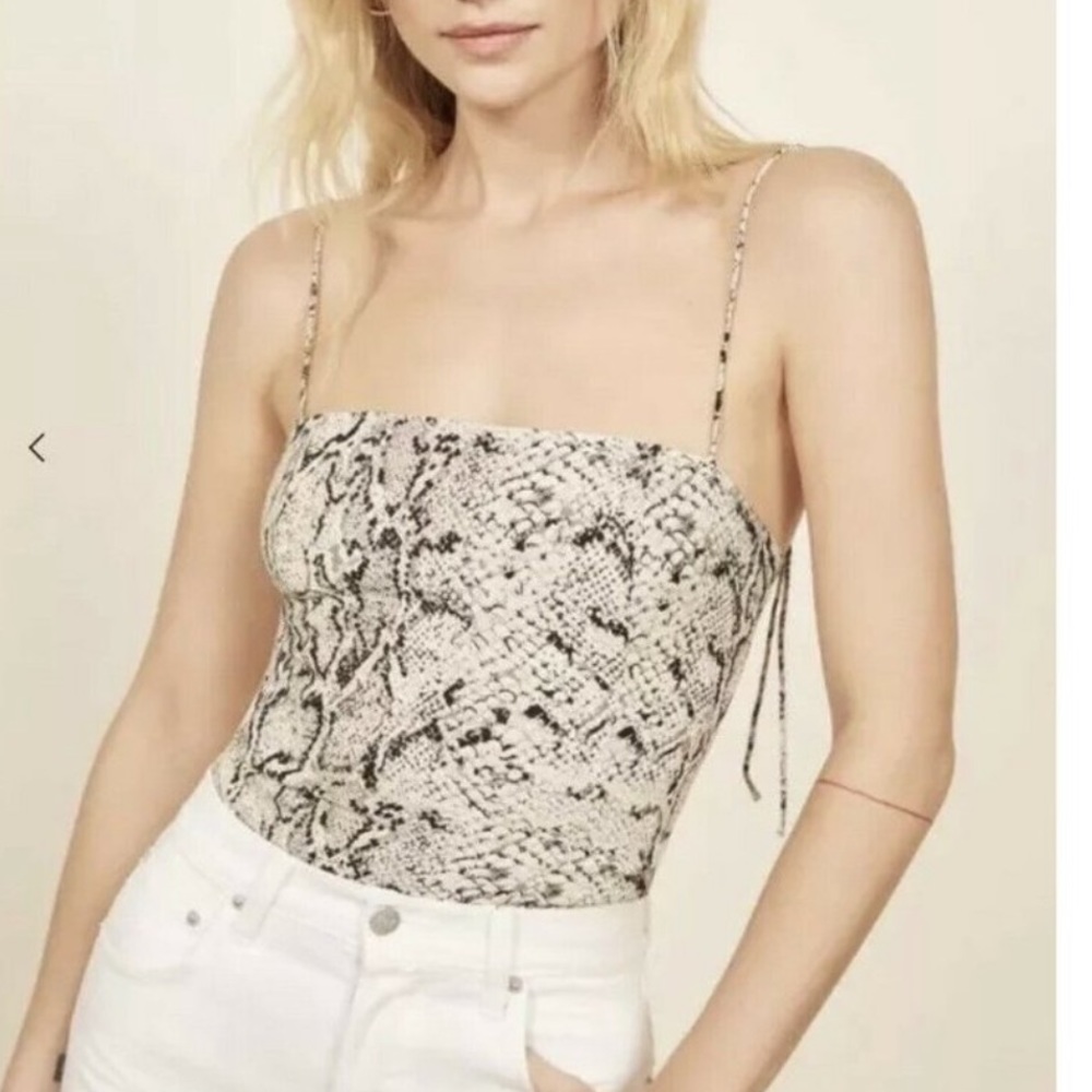 Reformation Meyer Top Snake Print